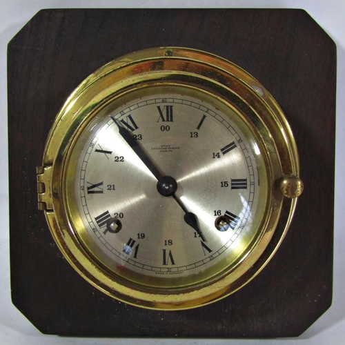 1498 - Schatz brass bulkhead clock and a further German bulk head chronometer (2)