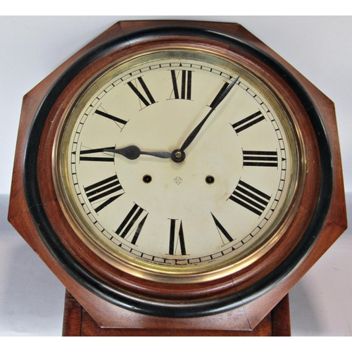 1509a - An Ansonia regulator drop dial wall clock, 'The Regulator' with eight day striking movement