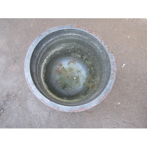 2035 - An old cast iron tub/cauldron with simple flared rim, 62 cm diameter x 45 cm high (water tight)