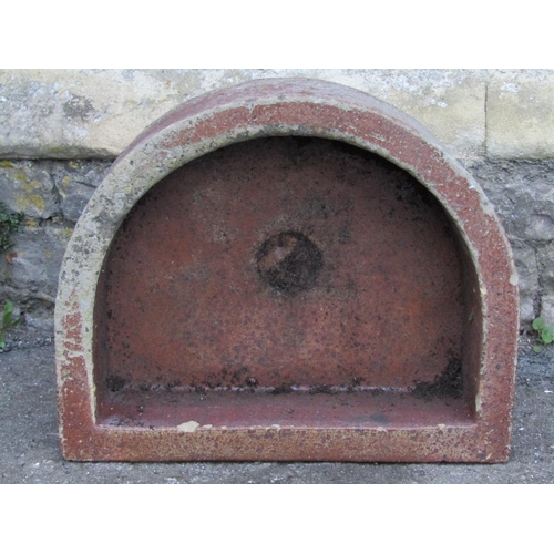 2061 - A salt glazed D shaped garden trough with circular drainage hole, 56 cm wide x 45 cm x 17 cm high (a... 