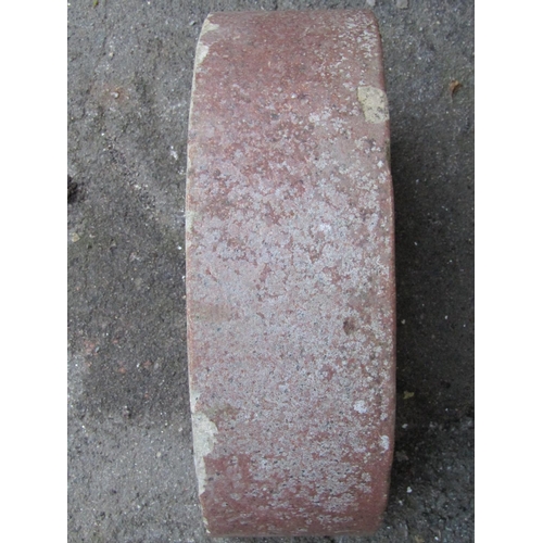 2061 - A salt glazed D shaped garden trough with circular drainage hole, 56 cm wide x 45 cm x 17 cm high (a... 