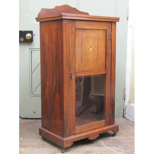 2785 - An Edwardian rosewood and marquetry sheet music cabinet