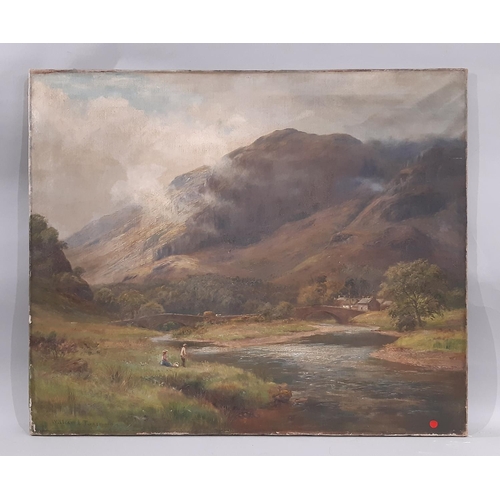 60 - William Lakin Turner (1867-1936) - The River Derwent at Grange Borrowdale, Cumberland', oil on canva... 