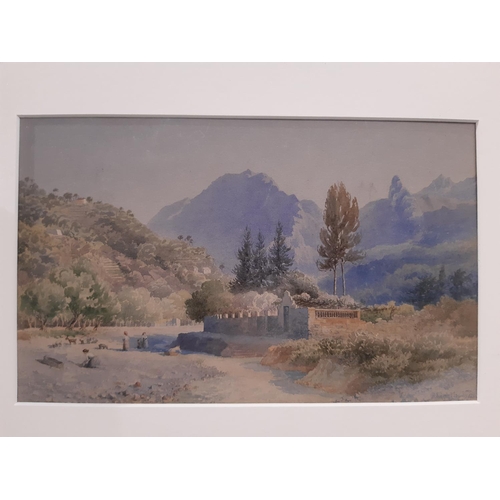 63 - Two 19th century watercolours by different artists: Robert Lightbody - 'Landscape with Goats and Chi... 