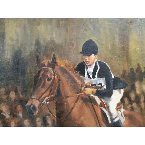 68 - Ursula Bradley (20th Century) - 'Champion of Europe', oil on canvas, signed lower right, titled vers... 