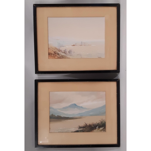 75 - F. Hayden - Two framed landscapes in watercolour, signed lower right, approx. 27 x 19 cm each (2)