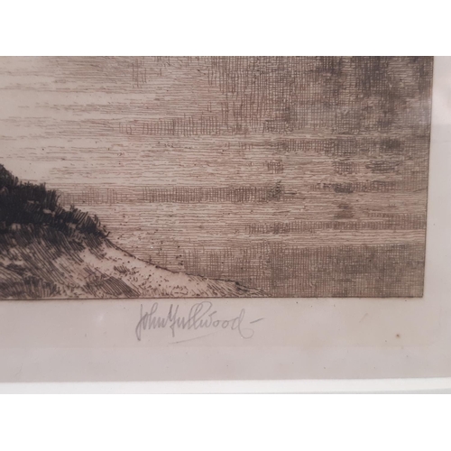 82 - John Fullwood (1854-1931) - two etchings of river scenes, both signed in pencil below, largest: 29 x... 