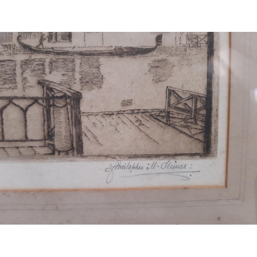 84 - Three etchings and engravings to include: two etchings indistinctly signed 'Christopher ill ...' - '... 