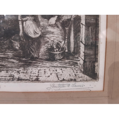 84 - Three etchings and engravings to include: two etchings indistinctly signed 'Christopher ill ...' - '... 