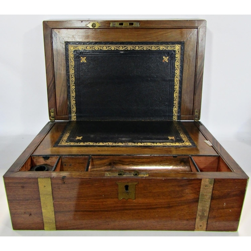 1776 - A Birdseye maple music box, from the Isle of Capri, 19th century mahogany brass bound writing slope ... 