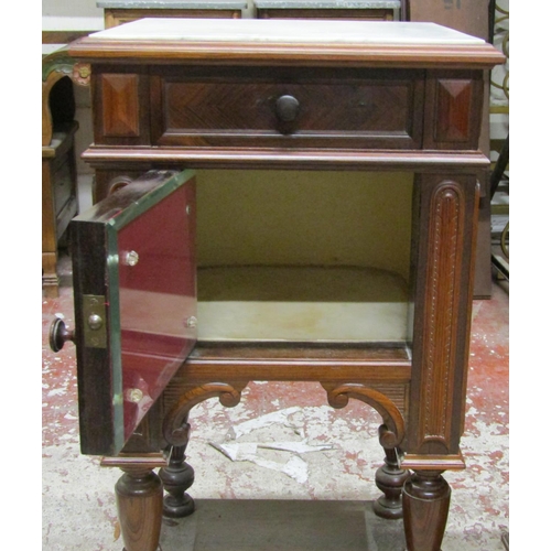 2643 - A pair of good quality 19th century rosewood bedside/lamp tables each enclosed by a panelled door an... 