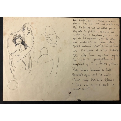 123 - Robert Oscar Lenkiewicz (1941-2002) - Pen sketches on paper, both sides with annotations, 'From the ... 