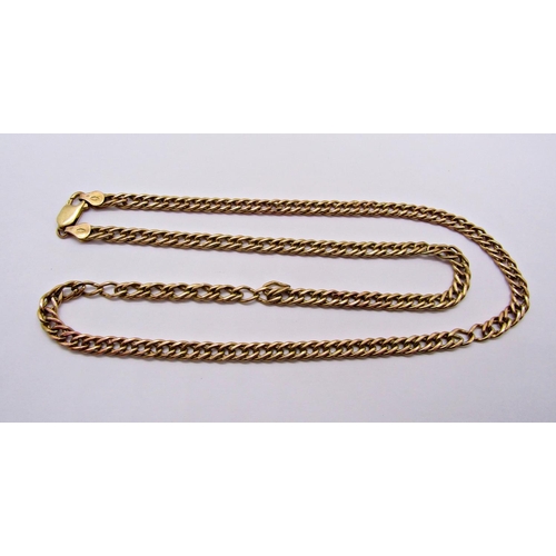 1352 - 9ct curb link chain necklace, 9.6g