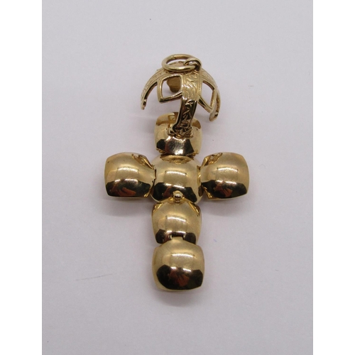 1408 - 9ct Masonic puzzle ball pendant, 7.4g