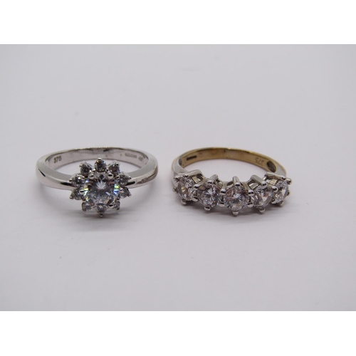 1416 - Two 9ct cubic zirconia rings, 5.3g total