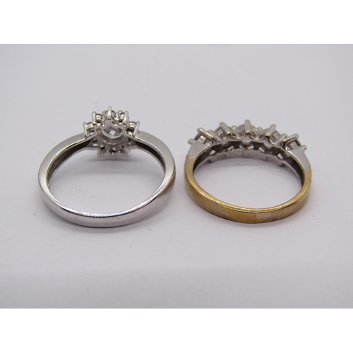 1416 - Two 9ct cubic zirconia rings, 5.3g total