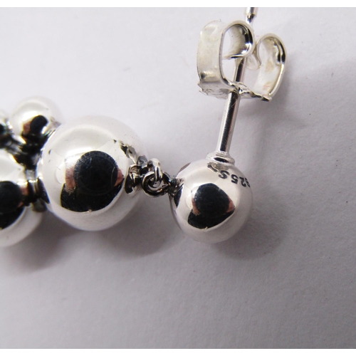 1426 - Georg Jensen Moonlight Grapes pair of silver earrings with trailing beaded drops, 7.7g