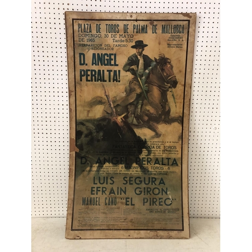 145 - Vintage Poster: 'Plaza de Toros de Palma de Mallorca, Domingo, 30 de Mayo, de 1965' 98 x 55 cm