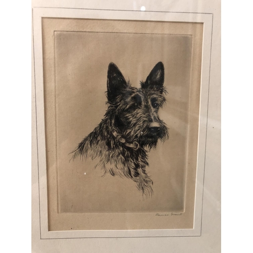 147 - Four prints of Scottish terriers: James Arden Grant (1887-1974) 'Aberdeen Terrier' drypoint etching,... 