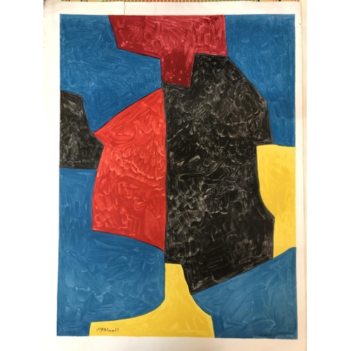 152 - After Serge Poliakoff (1900-1969) - Composition Red, Blue, Yellow and Black', lithograph in colours,... 