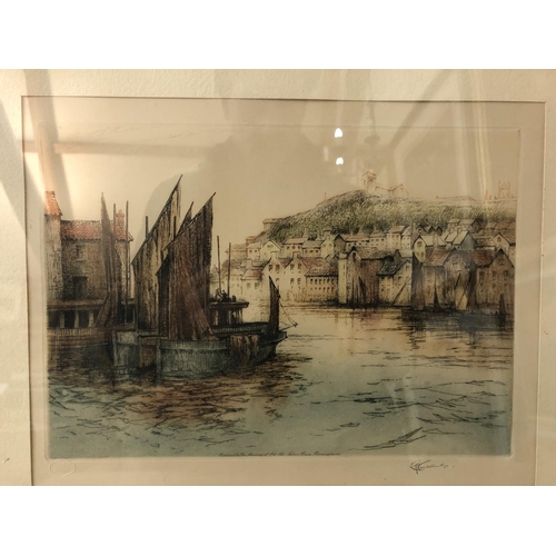 163 - Two 19th and 20th century etchings and a watercolour to include: Attributed to John Shirley Fox (186... 