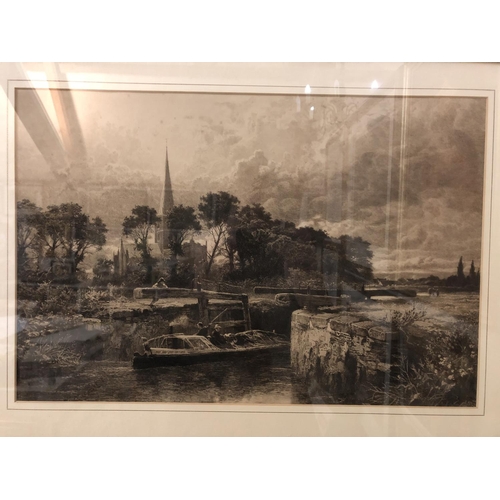 163 - Two 19th and 20th century etchings and a watercolour to include: Attributed to John Shirley Fox (186... 