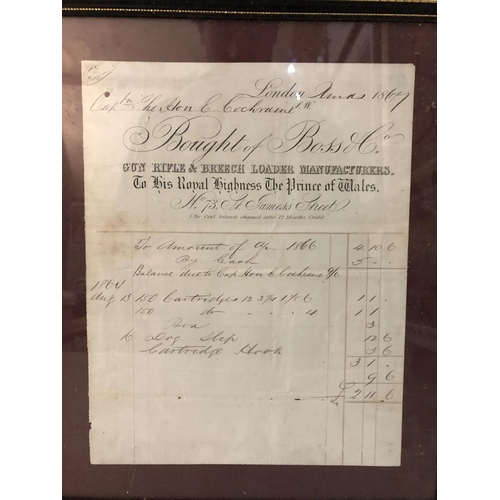 174A - Two 19th century receipts from Forrest & Co. and Boss & Co. gun manufacturers, largest: 21 x 26 cm, ... 