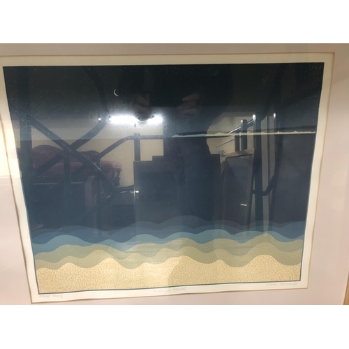 185A - Four framed prints to include: Gina Holland - 'Midnight Waves', artist's proof print, 51 x 41 cm; Af... 