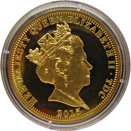 472 - Proof like 9ct coin and a gold plated £5 coin commemorating the 200th Anniversary of the Battle of W... 