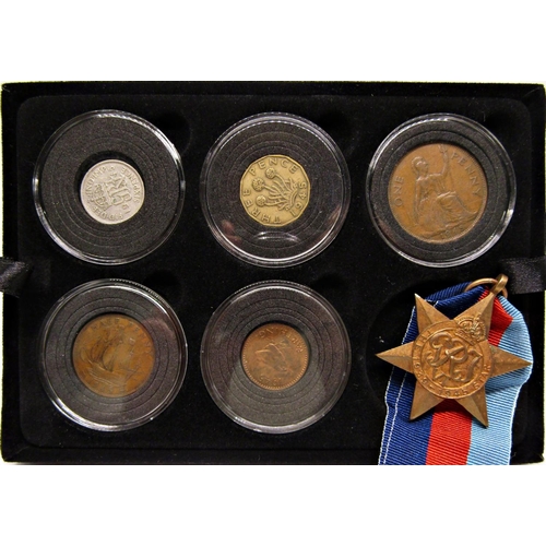 473 - V E Day 75th Anniversary coin set, 1921 Sovereign, 1925 half Sovereign, nine further coins, half cro... 