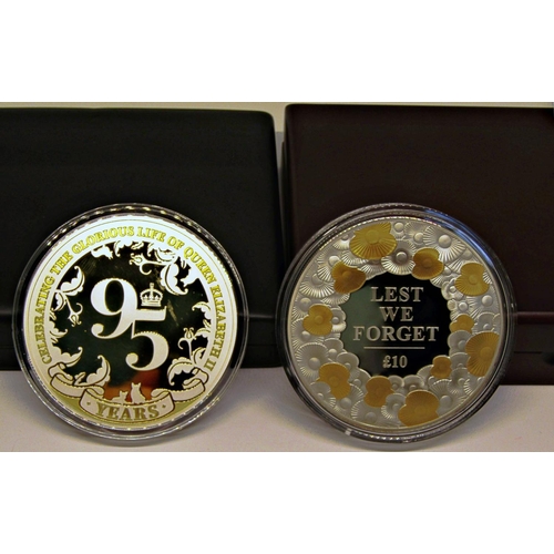 489 - Proof 2015 remembrance day 5oz poppy coin 147/450 cased proof 95th birthday of Queen Elizabeth II $1... 