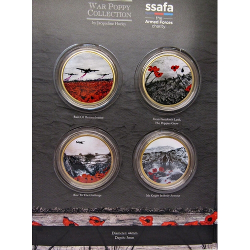 520 - Centenary of the First World War 6 medal commemorative set, The War Poppy collection by Jacqueline H... 