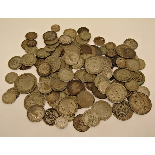 533 - Collection of English silver currency pre 1947 post 1920, 570 grams and pre 1920 including Victorian... 