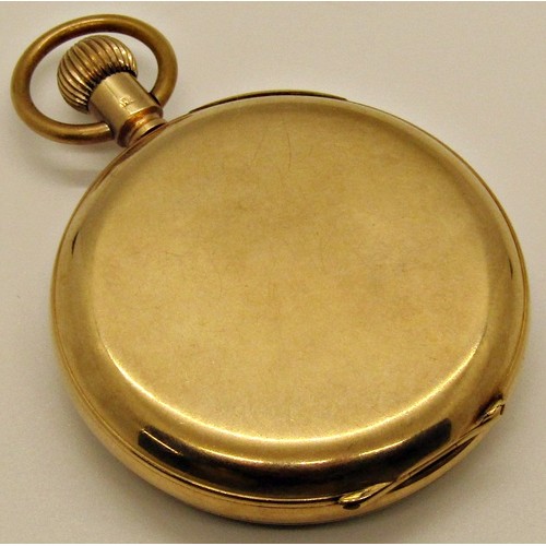 1478 - Longines gents pocket watch, 9ct gold case including dust plate, 15 jewel movement, 5153135, top win... 