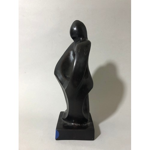 192 - Style of Henry Moore (1898-1986) - Modernist Abstract Figure, resin, height: 28.5 cm, base: 9.4 x 9.... 