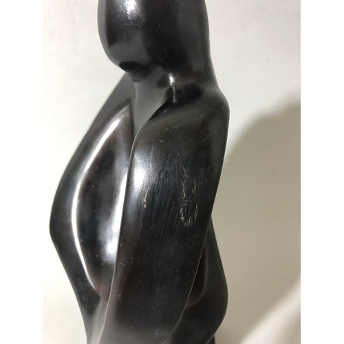 192 - Style of Henry Moore (1898-1986) - Modernist Abstract Figure, resin, height: 28.5 cm, base: 9.4 x 9.... 