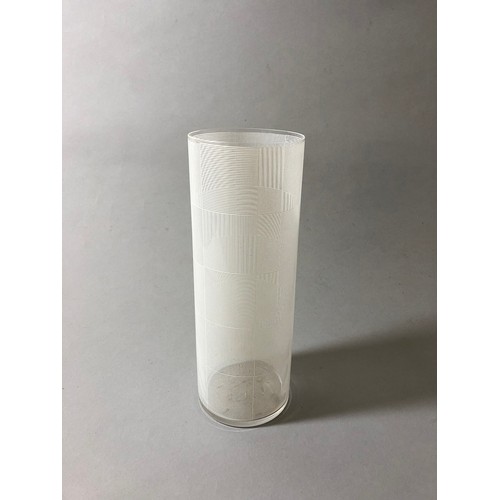 200 - Sydney Cash for MoMA New York - 'Optical Vase', 2000, clear glass with white print, height: 24.2 cm,... 