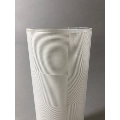 200 - Sydney Cash for MoMA New York - 'Optical Vase', 2000, clear glass with white print, height: 24.2 cm,... 