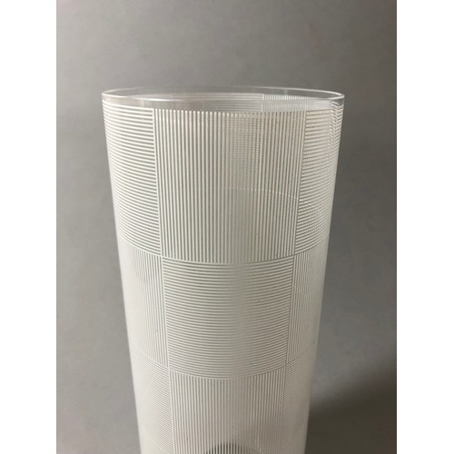 200 - Sydney Cash for MoMA New York - 'Optical Vase', 2000, clear glass with white print, height: 24.2 cm,... 