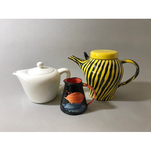 201 - Two teapots and a jug: Sori Yanagi for Nikko Company Japan, 1948, fine bone china, mark to base, hei... 