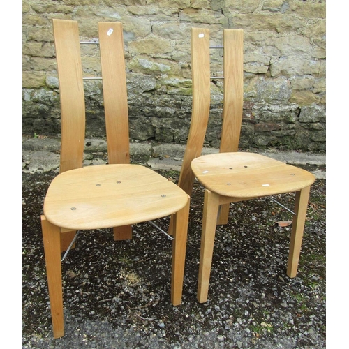 223 - DAVID COLWELL: A PAIR OF TRANNON C10 SPRINGBACK CHAIRS, steamed bent ash, 96cm H x 45cm D x 46cm L (... 