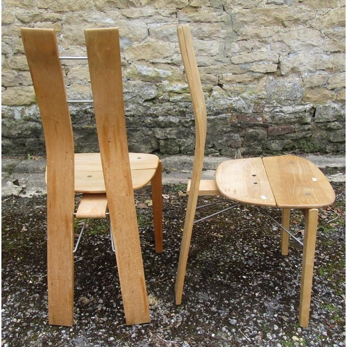 223 - DAVID COLWELL: A PAIR OF TRANNON C10 SPRINGBACK CHAIRS, steamed bent ash, 96cm H x 45cm D x 46cm L (... 