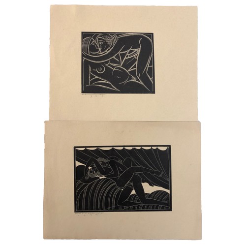 206 - Earl Marshawn Washington (American, b.1962) - Two woodblock prints (one artist's proof) : signed and... 