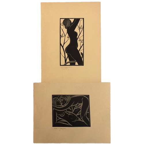 207 - Earl Marshawn Washington (American, b.1962) - Two woodblock prints (one second state) : both signed,... 