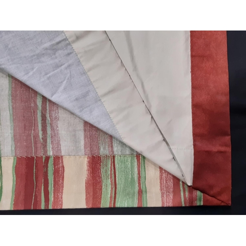 1519 - 2 pairs curtains in peppermint stripe fabric, with blackout lining and triple pleat heading. Length ... 