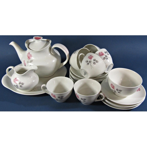 1079 - A Royal Doulton Pillar Rose pattern tea service for six