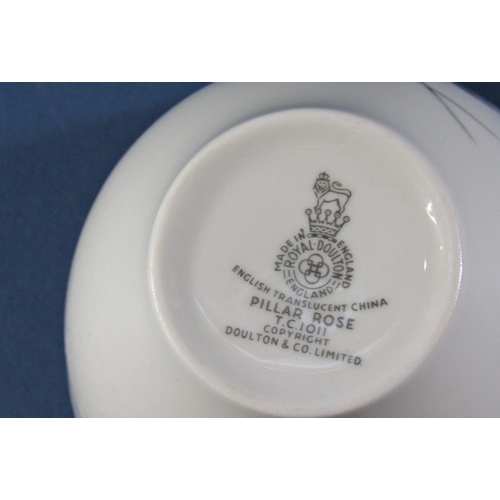 1079 - A Royal Doulton Pillar Rose pattern tea service for six