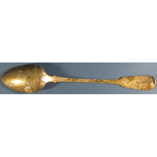 1235 - A Georgian silver basting spoon, London 1824, maker William Seamen, 31cm long, 4.2oz approx