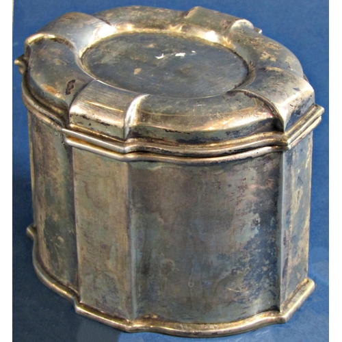 1249 - A silver tea caddy with hinged lid, London 1926, maker Garrard, 10.5cm wide x 9cm high, 10.3oz appro... 