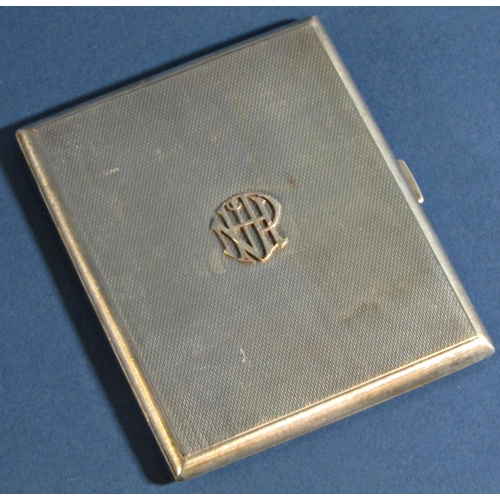 1251 - A silver engine turned cigarette case and a silver cigarette box (2)